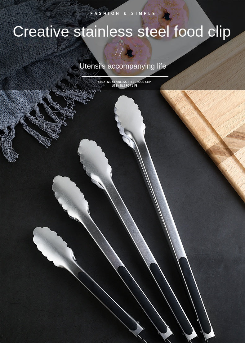 9/12/14/16 Inch Bbq Tongs Non-Slip Handle Stainless Steel