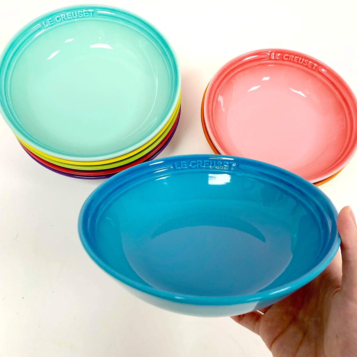 7 inches Ceramic Soup Bowl Dinner Plate  Dessert Salad Food Dish Kitchen Serving Tray French Gradient Colorful Deep Tableware