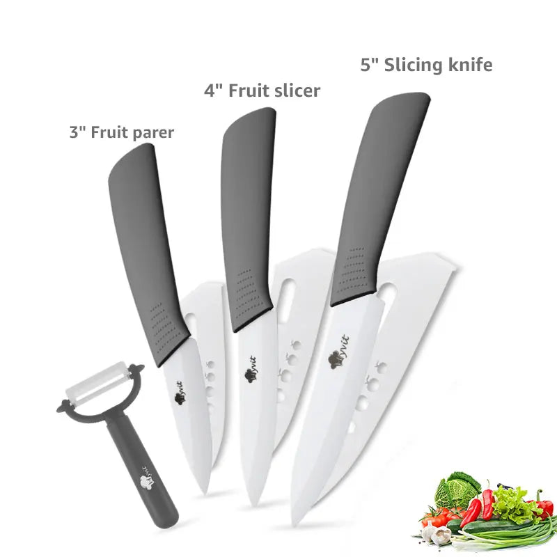 Ceramic Knife Kitchen Knives Set 3 4 5 6inch Chef Knife Utility Slicing Cutter Fruit Vegetable Baby Food Paring Anti-slip Handle