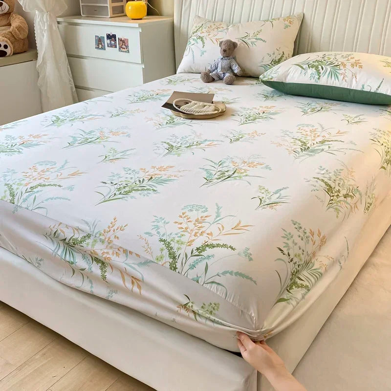 Fitted Sheet 100% cotton for single/couple bed, breathable and soft non-slip, customizable, 1 part, 16 sizes