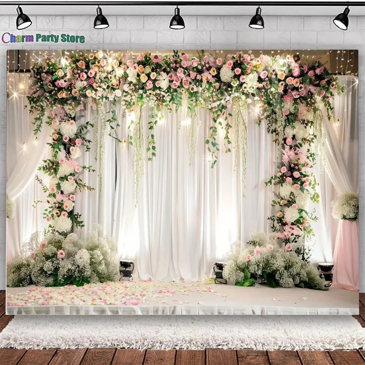 Charm Wedding Backdrop Palace Room Window Curtain Flower Theme Adult Birthday Party Pregnant Portrait Decor Background Photo kid
