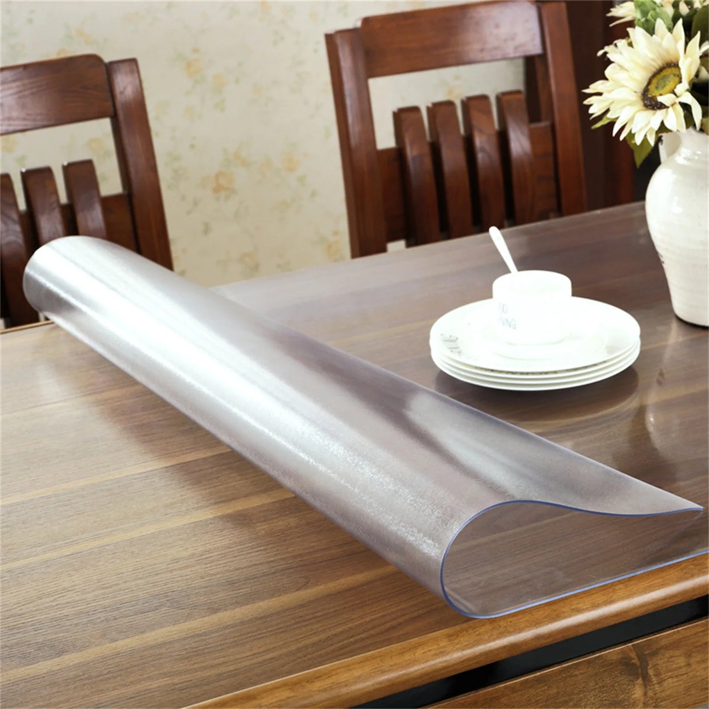 Table Mat Rectangular Pvc Tablecloth Rug Waterproof Scratch-resistant Transparent Table Cover For Home Kitchen Dining Room