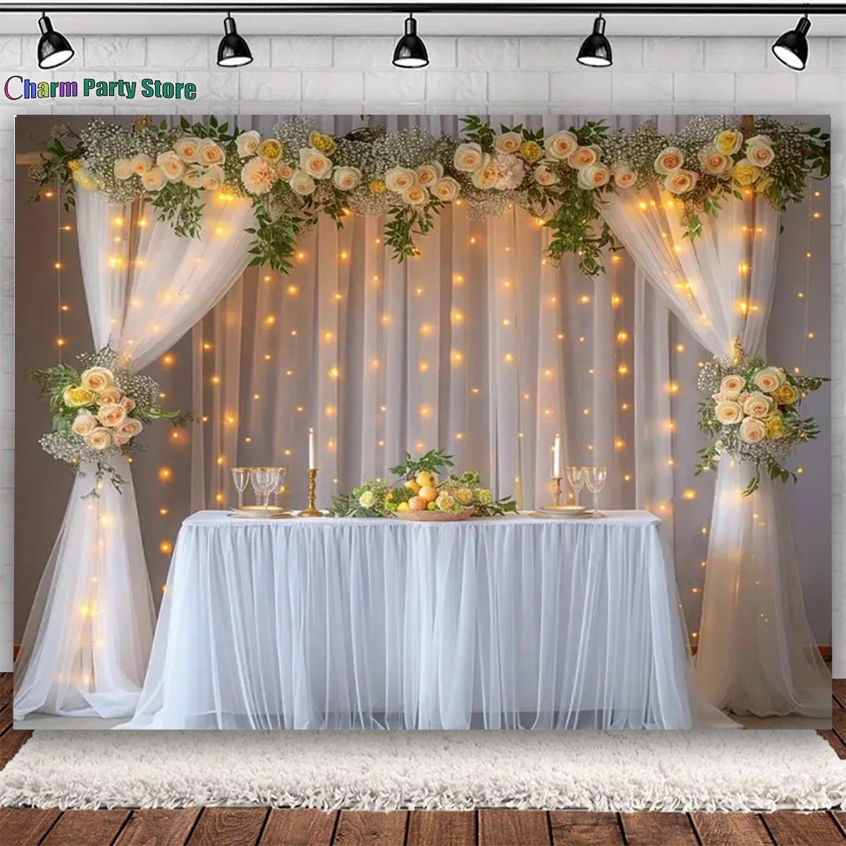 Charm Wedding Backdrop Palace Room Window Curtain Flower Theme Adult Birthday Party Pregnant Portrait Decor Background Photo kid