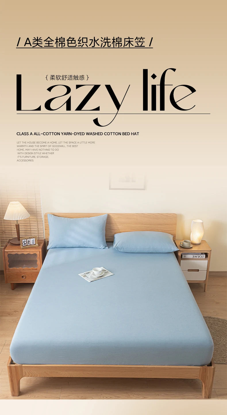 Pure Cotton Fitted Bed Sheets Cover Single Piece Cotton Bed Bed Sheets Dust Cover All-Inclusive Mattress Protector Cover 2025 New Model Universal for All Seasons
