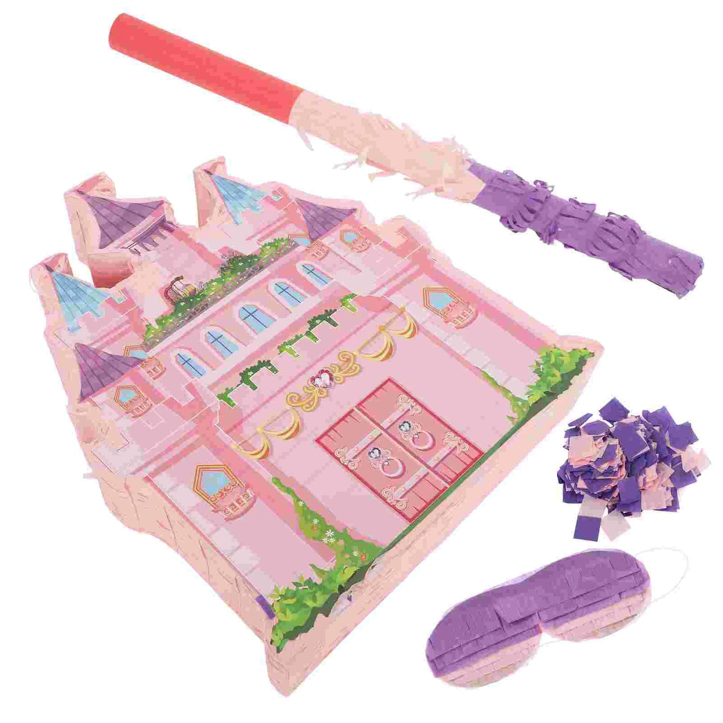 2Pcs Princess Castle Pinata Dreamy Party Decoration Candy Game Toy Holder Hanging Kids Birthday Wedding Party Decorative Item