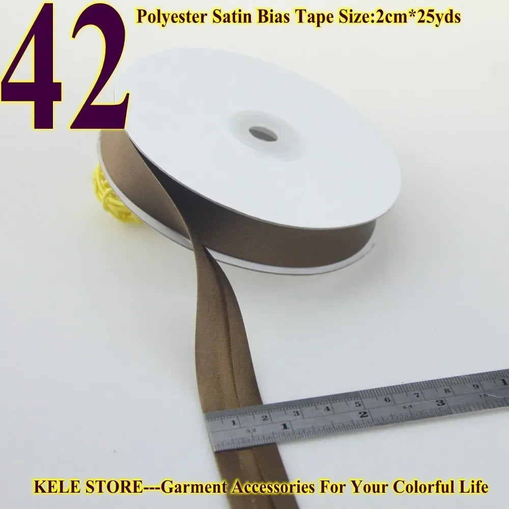 Polyester Satin Bias Binding Tape,bias Binding Size:20mm,3/4" *25yds,fold Tape for DIY Sewing Garment Accessories