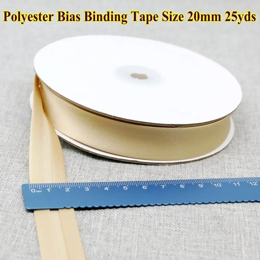 Polyester Satin Bias Binding Tape,bias Binding Size:20mm,3/4" *25yds,fold Tape for DIY Sewing Garment Accessories