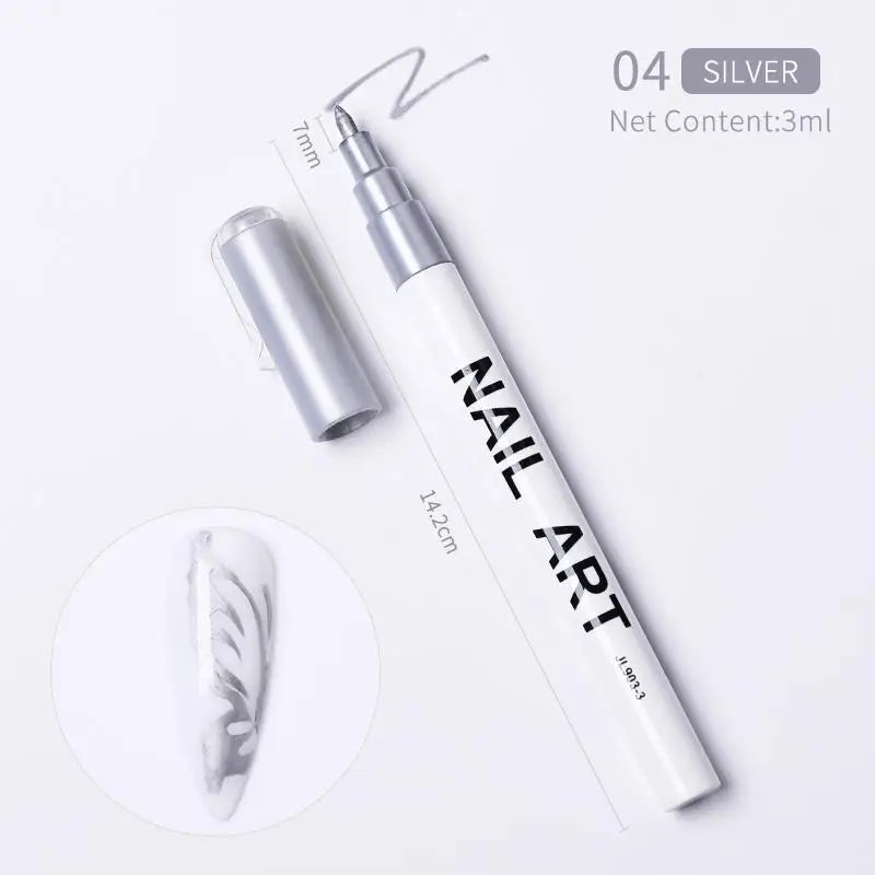 1Pc Nail Art Drawing Graffiti Pen Waterproof Painting Liner Brush DIY 3D Abstract Lines Fine Details Flower Nail Manicure Tools