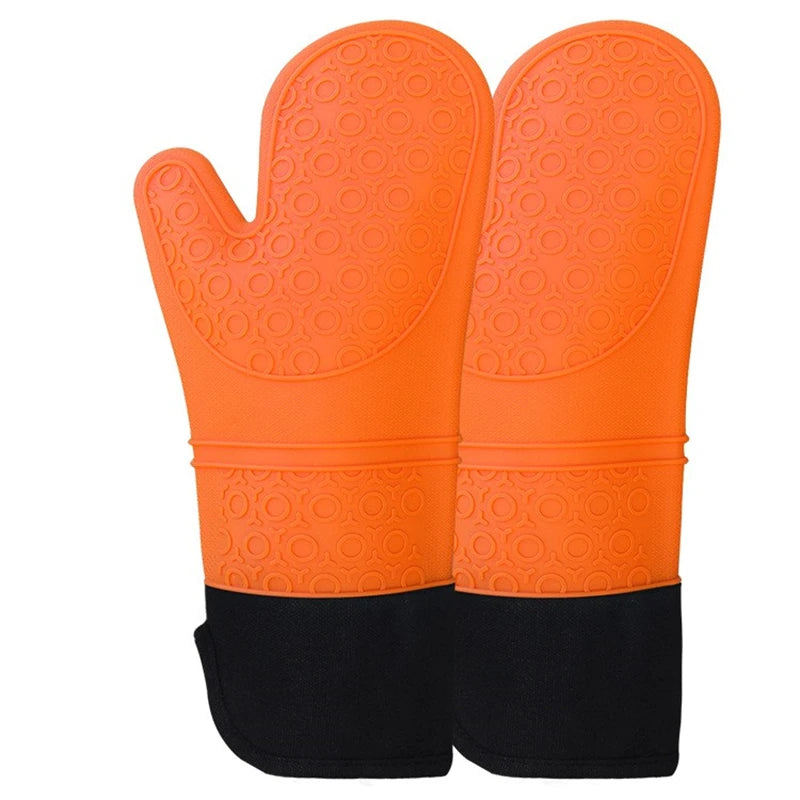 1pc Insulated Oven Gloves Silicone Heat-proof Gloves Oven Mitts Microwave Oven Baking Tools Household Kitchen Bar Bakeware