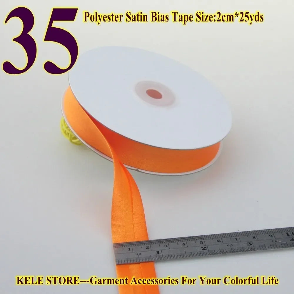 Polyester Satin Bias Binding Tape,bias Binding Size:20mm,3/4" *25yds,fold Tape for DIY Sewing Garment Accessories