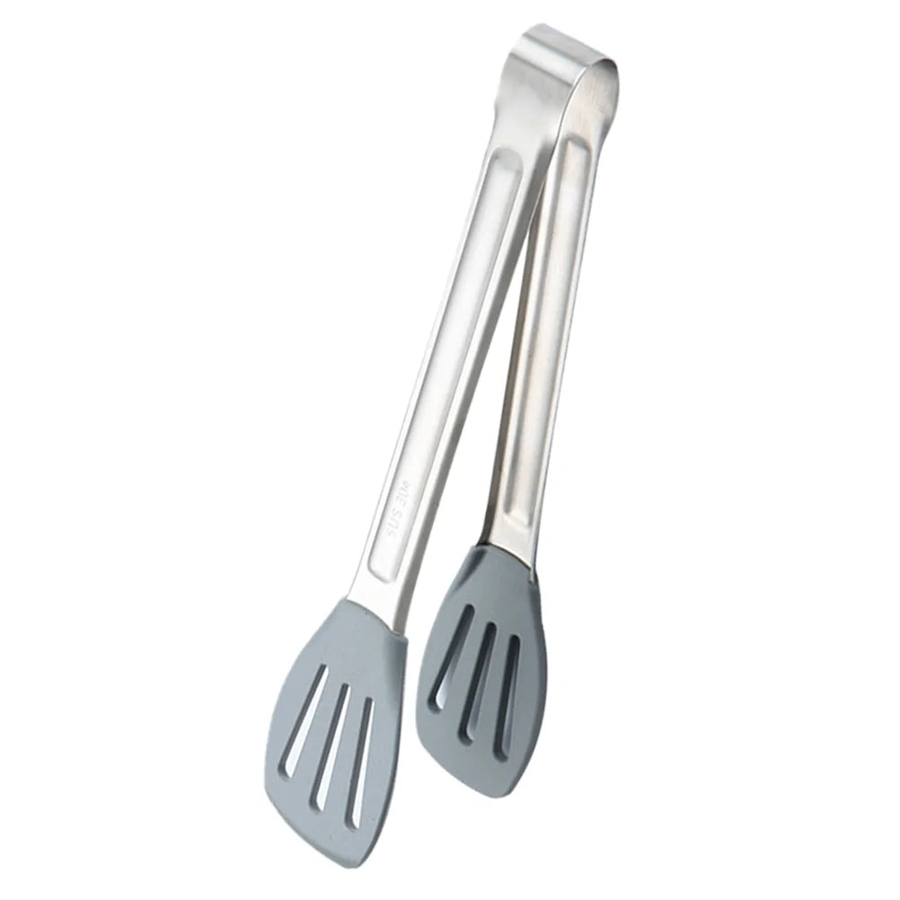Food Tongs Kitchen Clips Stainless Steel Silicone Heat Resistant Cooking Tools