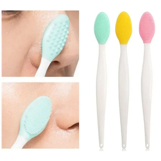 1PC Beauty Skin Care Wash Face Silicone Brush Exfoliating Nose Clean Blackhead Removal Brushes Tools With Replacement Head
