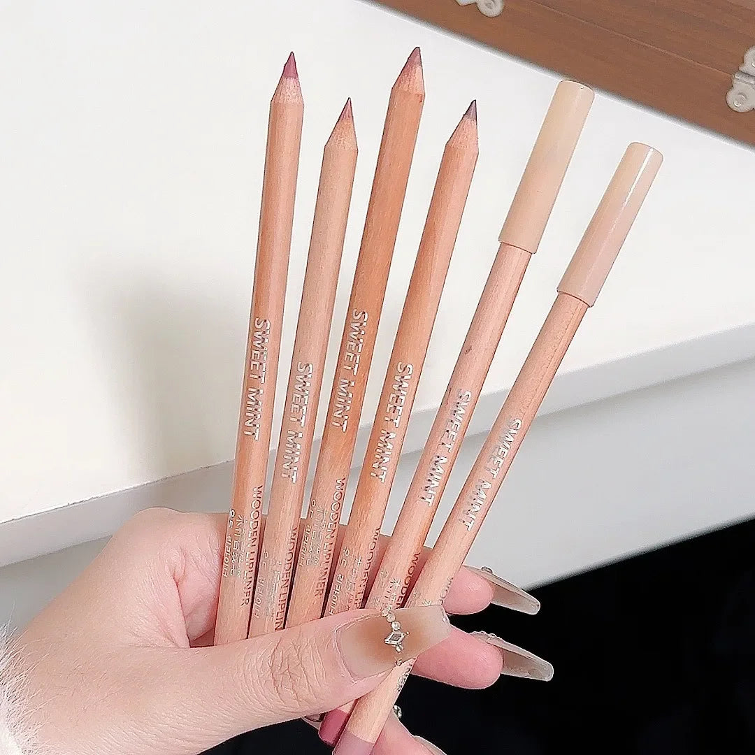 Bean Paste Pink Lip Liner Pen Professional Lip Liner Pencil Velvet Matte Lip Non-stick Cup Nude Lipstick Pen Contour Line Makeup