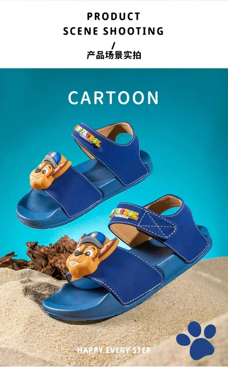 PAW PATROLs Anime Cartoon Sandals Outdoor Comfortable Non-slip Breathable Sandals Heel Strap Shoes for Boys and Girls Gift Toy