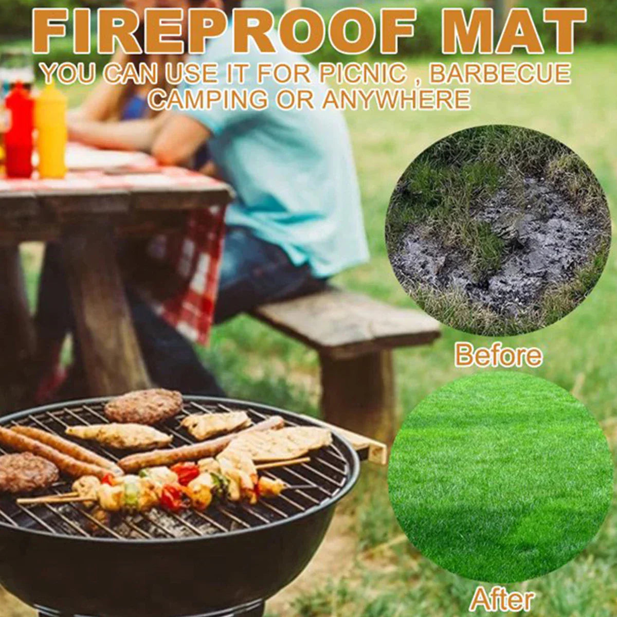 Fire Pit Fireproof Mat Round Stove-4
