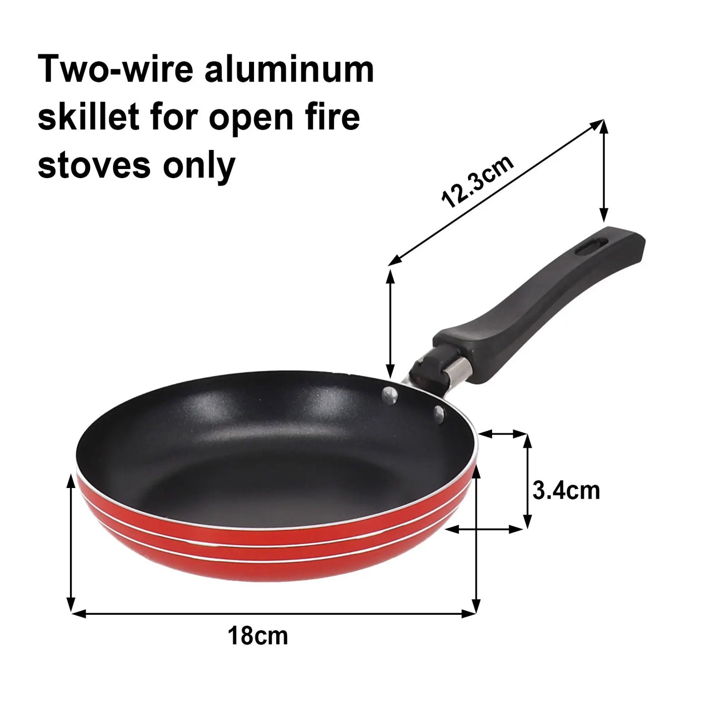 1 Pcs Frying Pan 18CM Frying Pan Non-Stick Steel Frypan Pot Saucepan Random Color For Cookware Kitchen Dining Bar