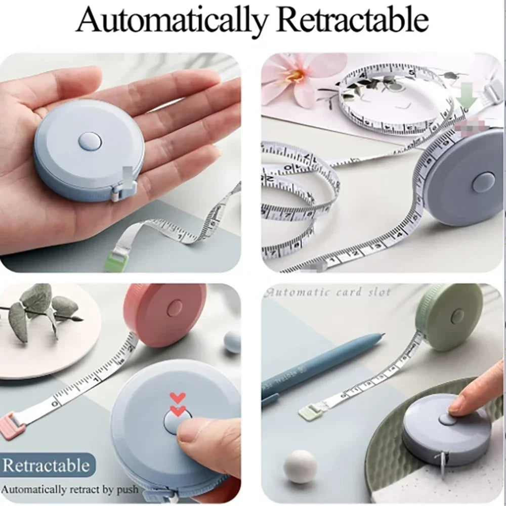 Double Scale Ruler Plastic Roll Tape Mini Tape Measure Accurate Measurement for Weight Loss Body Measurement Sewing Tailor Craft