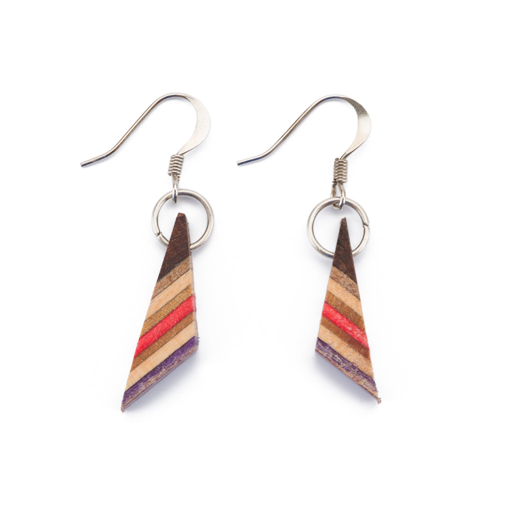 Sono Triangle Wood Dangle Earrings-0