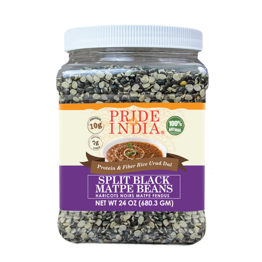 Indian Split Black Gram Matpe Beans - Protein & Fiber Rich Urad Dal Jar-0