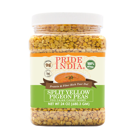 Indian Split Yellow Pigeon Peas - Protein & Fiber Rich Toor Dal Jar-0
