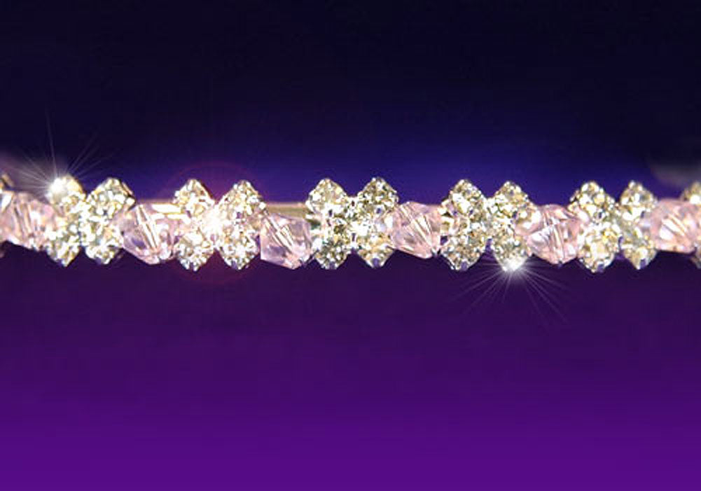 Bridal Wedding Pink Crystal Headband Tiara XT1089-0