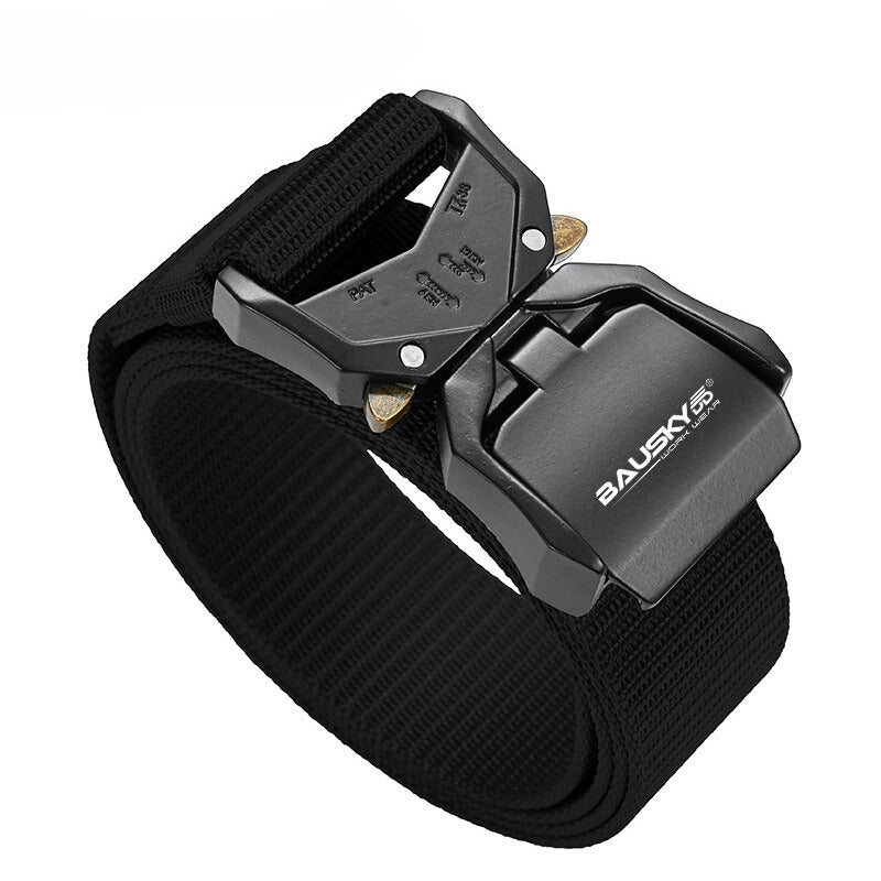 Quick-Release Tactical Belt - Casual, Youthful, Outdoor Sports Belt with Woven Nylon and a Buckle Closure-2
