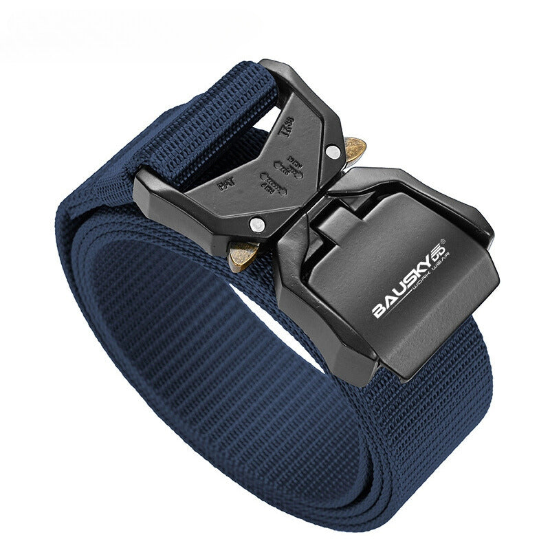Quick-Release Tactical Belt - Casual, Youthful, Outdoor Sports Belt with Woven Nylon and a Buckle Closure-3