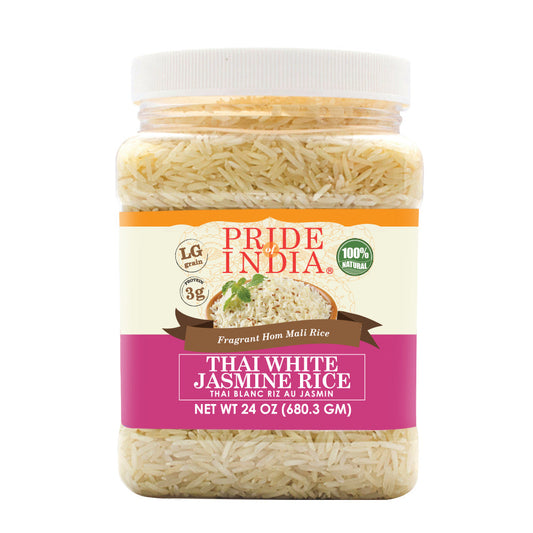 Thai White Jasmine Rice - Hom Mali Fragrant Long Grain Jar-0