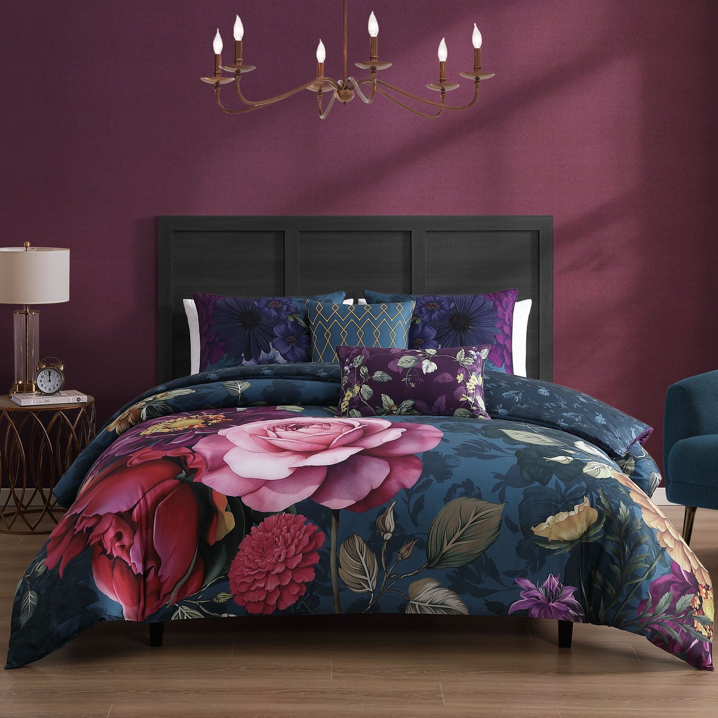 Bebejan Vibrant Flora 5 Piece Reversible Comforter Set-0