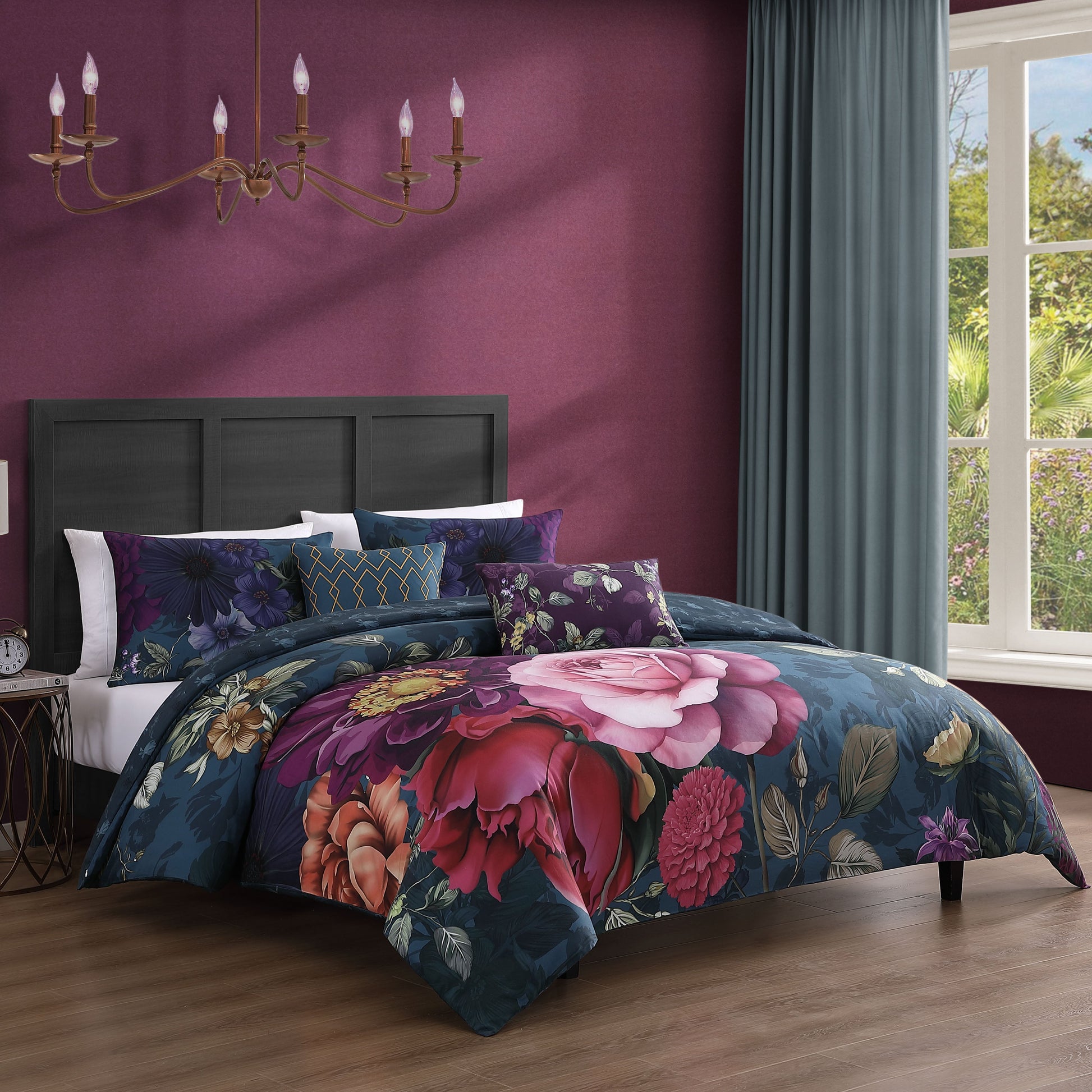 Bebejan Vibrant Flora 5 Piece Reversible Comforter Set-1