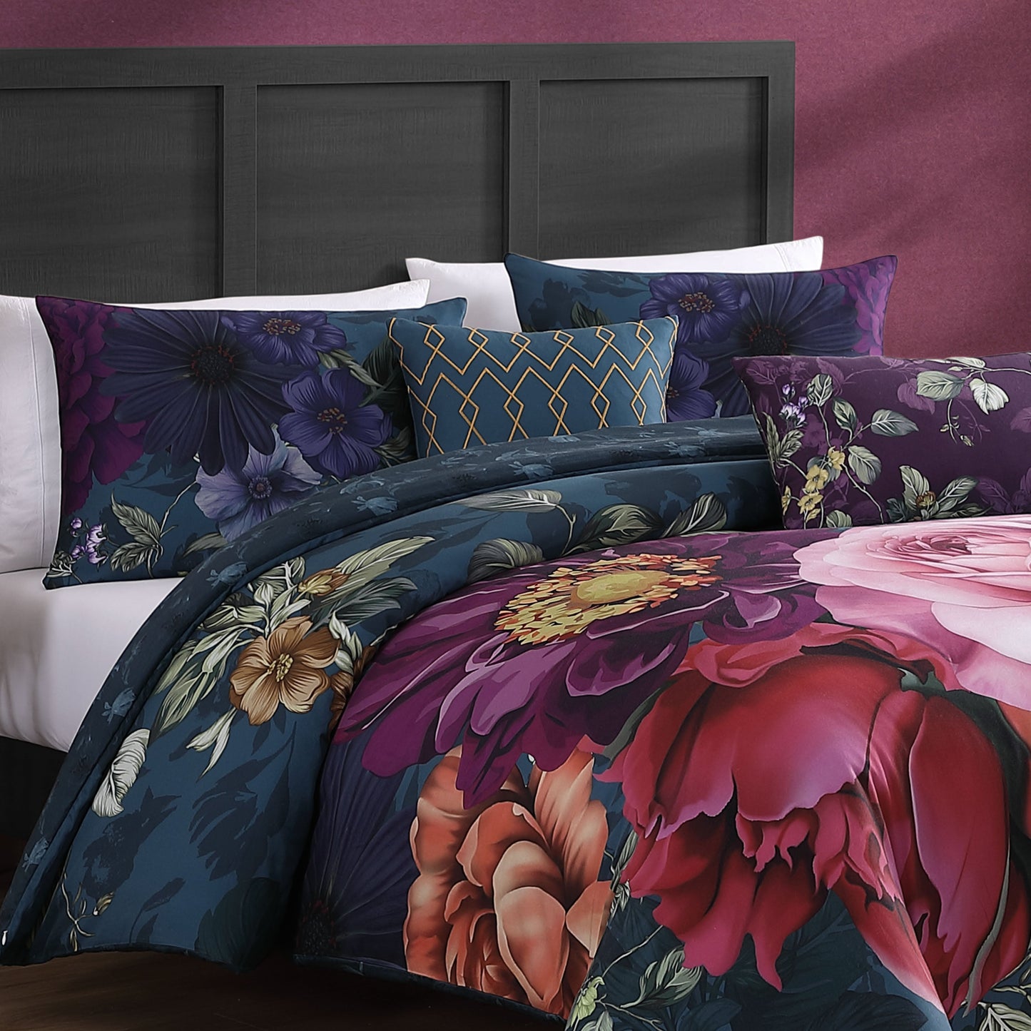 Bebejan Vibrant Flora 5 Piece Reversible Comforter Set-2