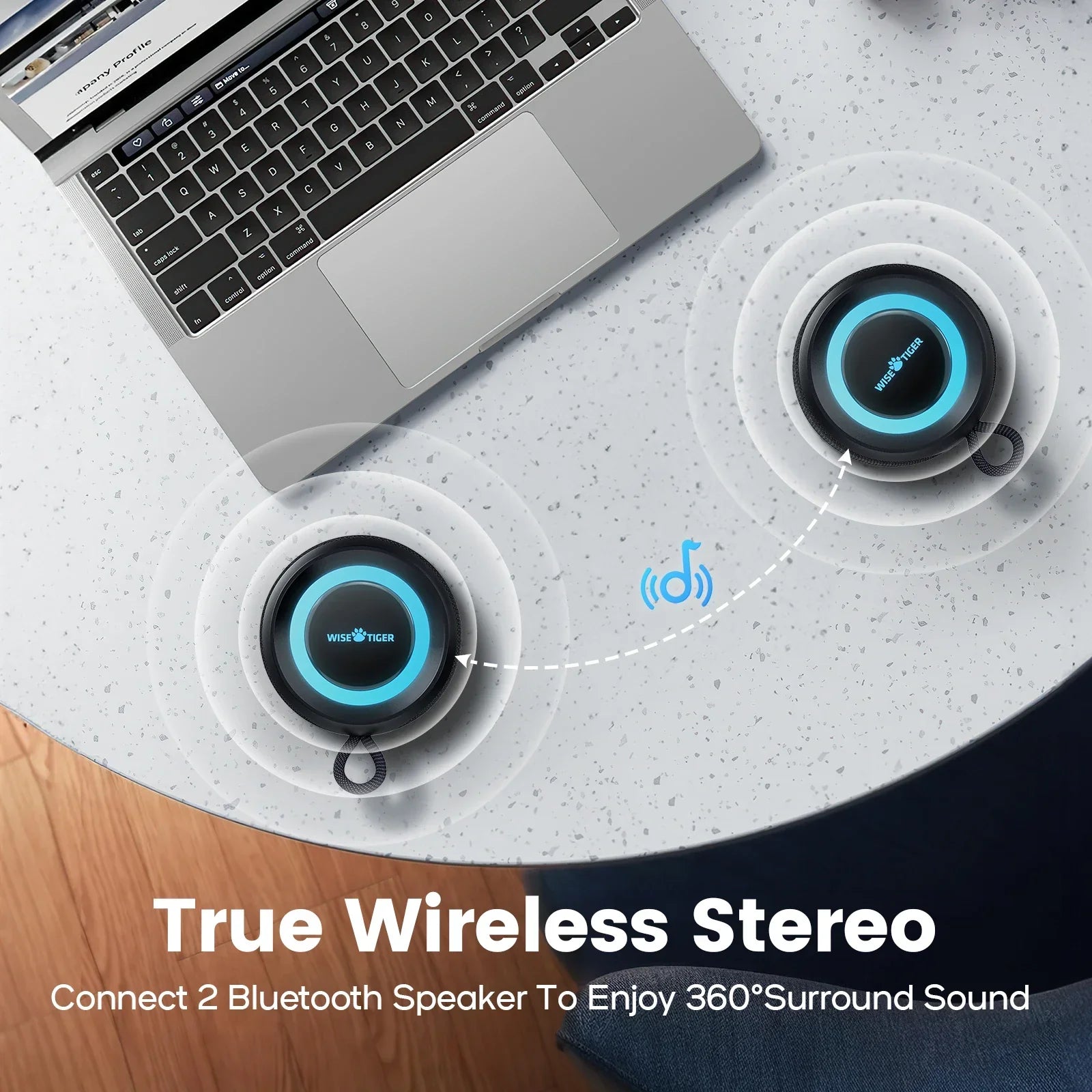 Outdoor Bluetooth Speaker Waterproof with Bass Boost (Black)-2