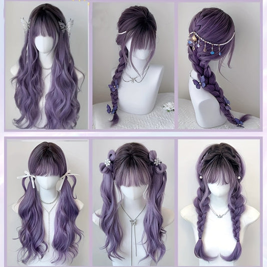 Wavy Ombre Purple Wig-0