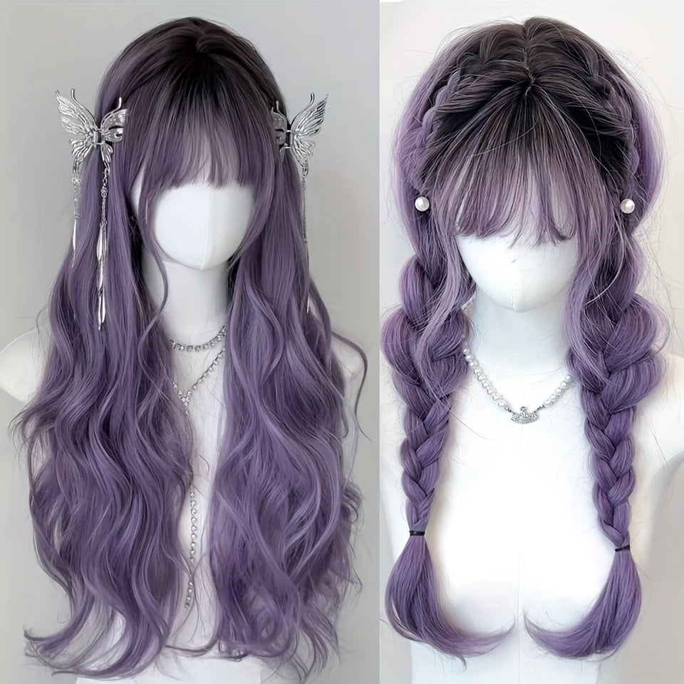 Wavy Ombre Purple Wig-1