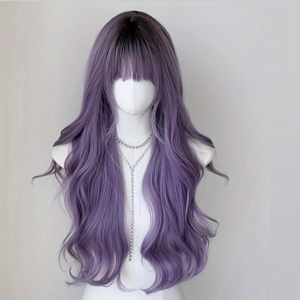 Wavy Ombre Purple Wig-2