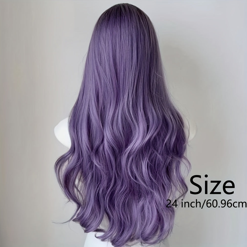 Wavy Ombre Purple Wig-4