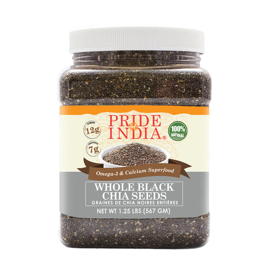 Whole Black Chia Seeds - Omega-3 & Calcium Superfood Jar-0