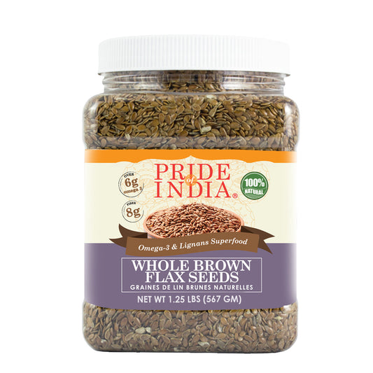 Whole Brown Flax Seeds - Omega-3 & Lignan Superfood Jar-0