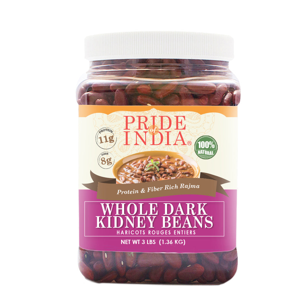 Indian Whole Dark Kidney Beans - Protein & Fiber Rich Rajma Jar-2