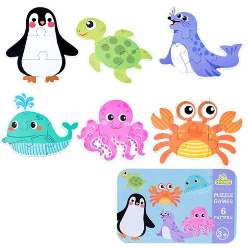 Wooden Cartoon 3D Animals Puzzle-5