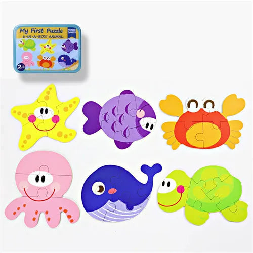 Wooden Cartoon 3D Animals Puzzle-10