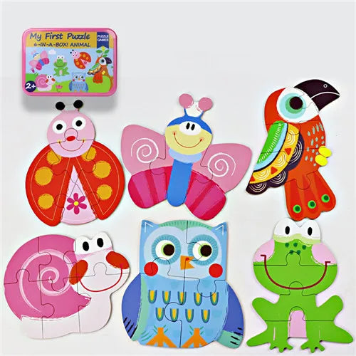 Wooden Cartoon 3D Animals Puzzle-11