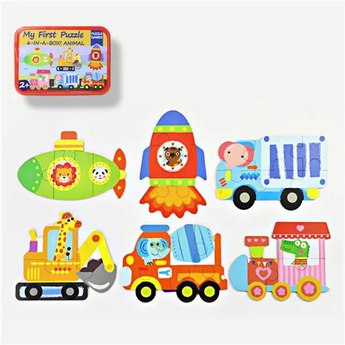 Wooden Cartoon 3D Animals Puzzle-12