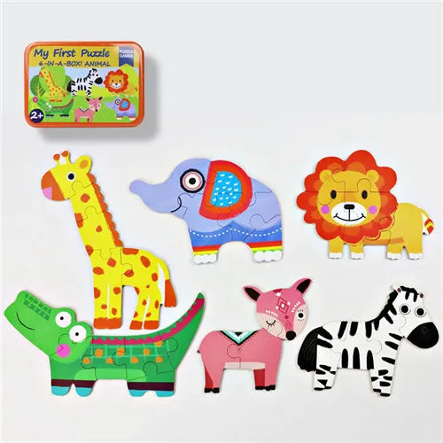 Wooden Cartoon 3D Animals Puzzle-14