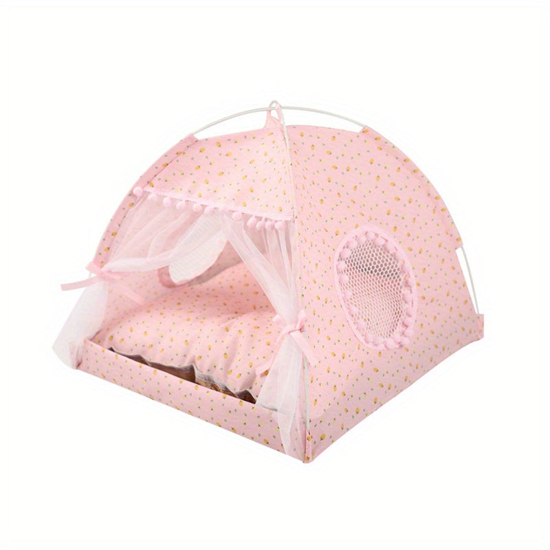 Portable Pet Tent with Breathable Cushion - Perfect for Small Dogs and Cats Christmas Gift