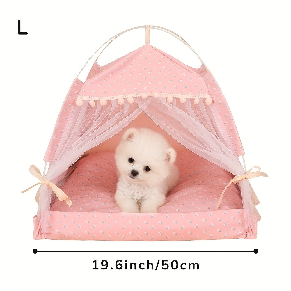 Portable Pet Tent with Breathable Cushion - Perfect for Small Dogs and Cats Christmas Gift