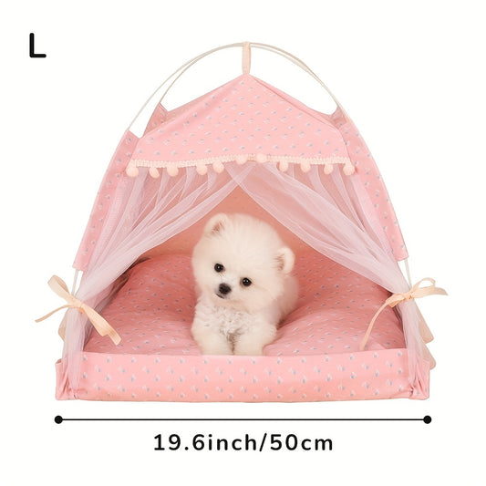 Portable Pet Tent with Breathable Cushion - Perfect for Small Dogs and Cats Christmas Gift