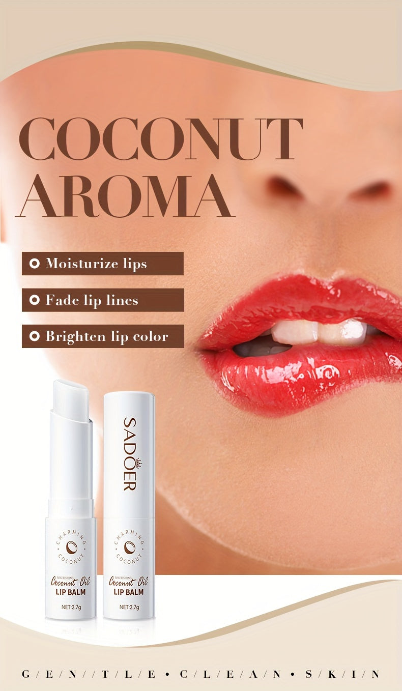 Coconut Lip Balm - Long Lasting Nourishment And Moisture For Men And Women - Daily Care Lip Balm With Plant Squalane
