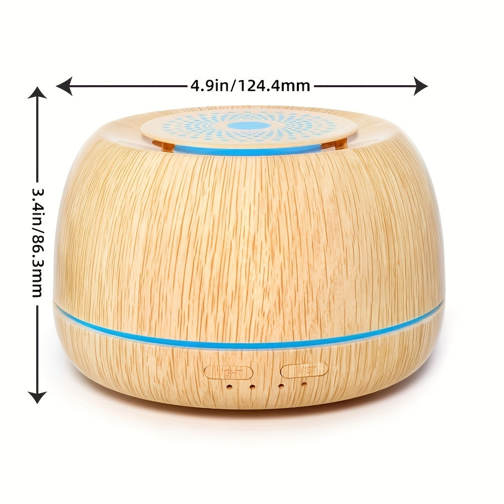 1pc 300ml AromaMaster Essential Oil Diffuser - 7-Color LED, Remote Control, USB Powered, Waterless Auto-Off, Aromatherapy Scent Air Humidifier for Room, Office - Compact, Portable, Whisper-Quiet Operation