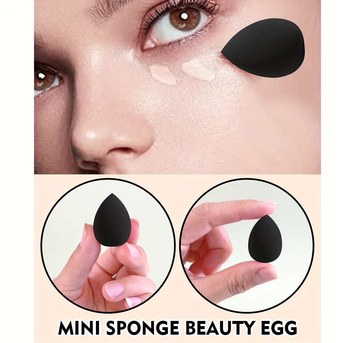 6pcs Face Makeup Sponge Puff Set, 2pcs Large Makeup Sponge & 2pcs Mini Makeup Beauty Blender & 2pcs Fan-shaped Soft Velvet Makeup Puffs, Flawless For Liquid Cream Powder, Ideal For Makeup Beginner, Black